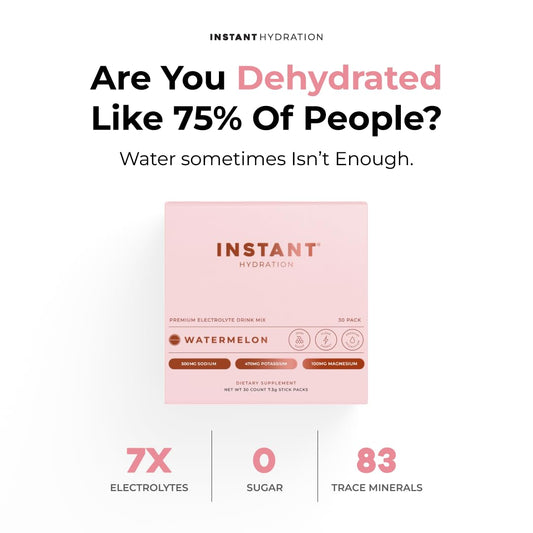 Instant Hydration Electrolytes Powder Packets - Premium NSF Certified - Keto, Vegan, Gluten-Free, Non-GMO - Boost Recovery, Brain Function, Muscle & Tissue Health