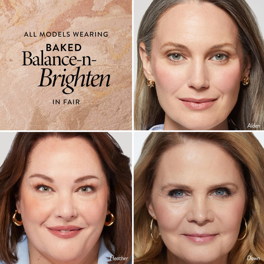 LAURA GELLER NEW YORK Award-Winning Baked Balance-n-Brighten Color Correcting Powder Foundation - Buildable Light to Medium Coverage - Demi-Matte Natural Finish