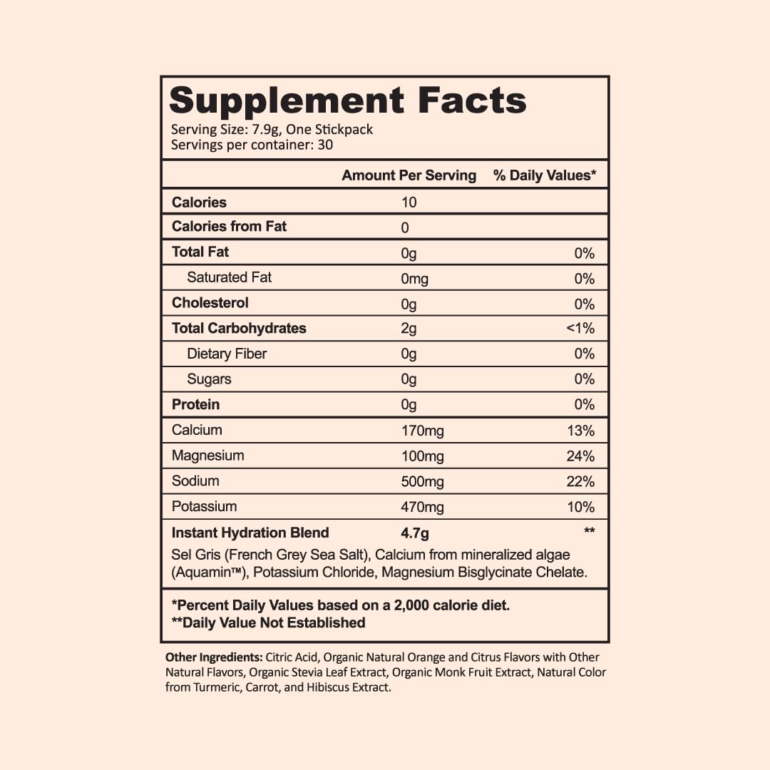 Instant Hydration Electrolytes Powder Packets - Premium NSF Certified - Keto, Vegan, Gluten-Free, Non-GMO - Boost Recovery, Brain Function, Muscle & Tissue Health