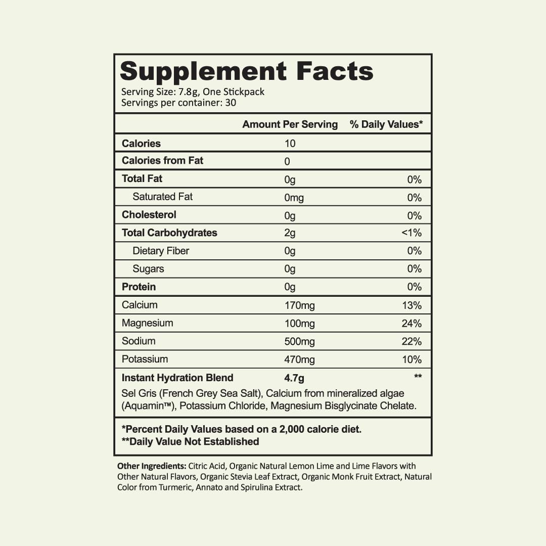 Instant Hydration Electrolytes Powder Packets - Premium NSF Certified - Keto, Vegan, Gluten-Free, Non-GMO - Boost Recovery, Brain Function, Muscle & Tissue Health