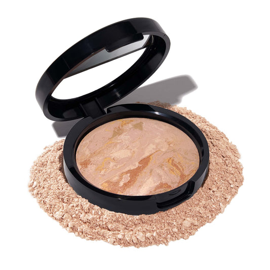 LAURA GELLER NEW YORK Award-Winning Baked Balance-n-Brighten Color Correcting Powder Foundation - Buildable Light to Medium Coverage - Demi-Matte Natural Finish