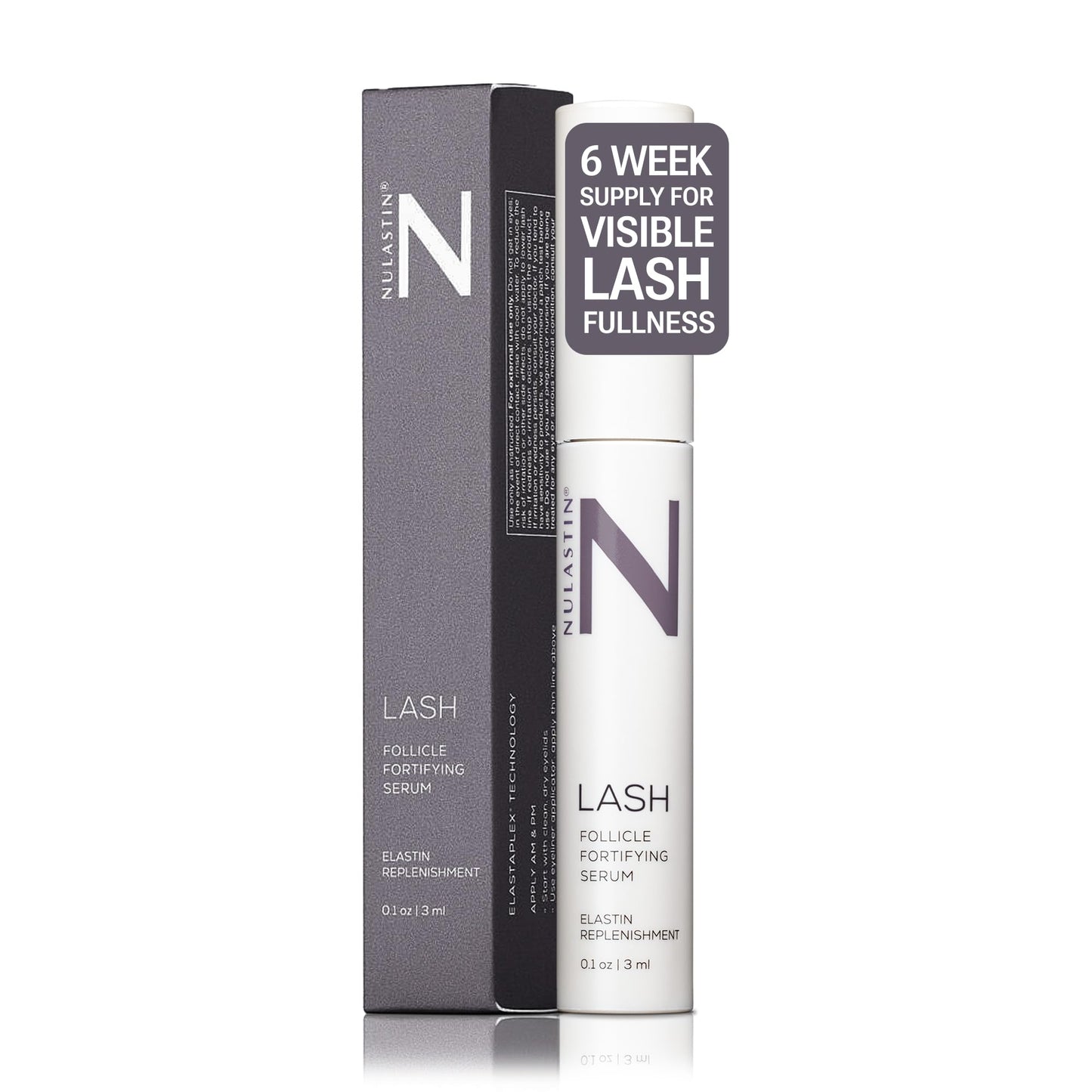 NULASTIN Lash Boosting Serum – Promotes Longer, Fuller, Thicker Looking Lashes | Follicle Strengthening Eyelash Enhancing Formula with Elastin Technology